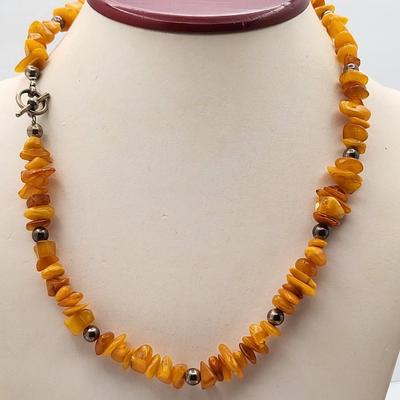 Amber Necklace, 925 Amber Ring + Bonus Amber Stretch Bracelet