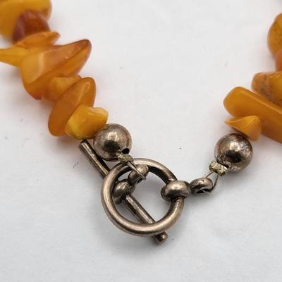 Amber Necklace, 925 Amber Ring + Bonus Amber Stretch Bracelet