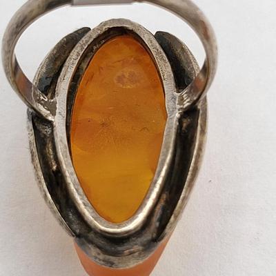 Amber Necklace, 925 Amber Ring + Bonus Amber Stretch Bracelet