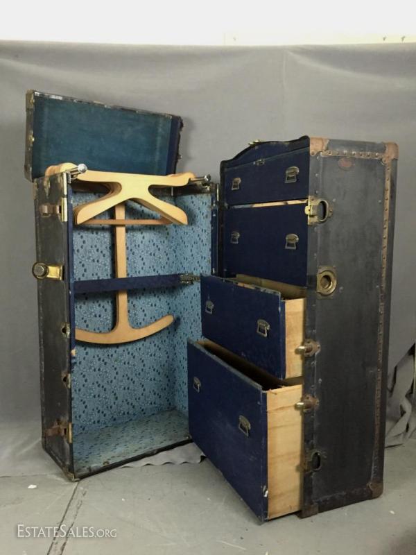 upright wardrobe steamer trunk