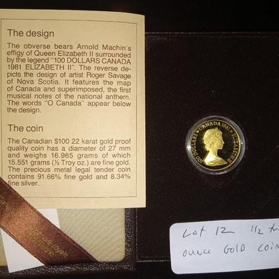 1/2 troy ounce gold coin