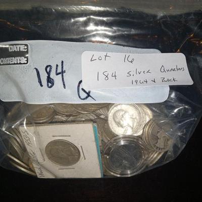 Silver quarters. 184