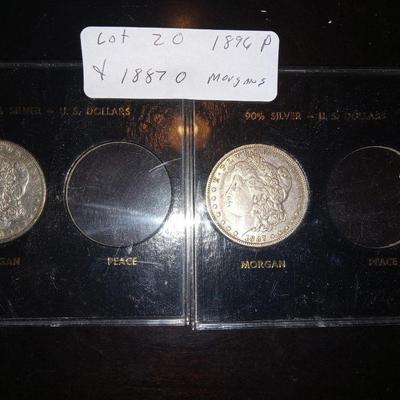 1896 P and 1887 0 morgan