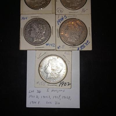 5 morgan silver dollars