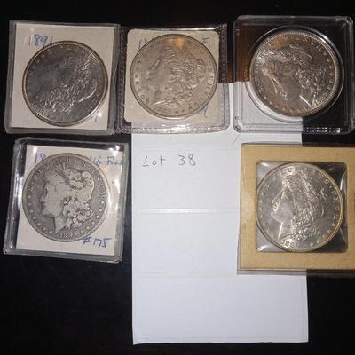 5 morgan silver dollars