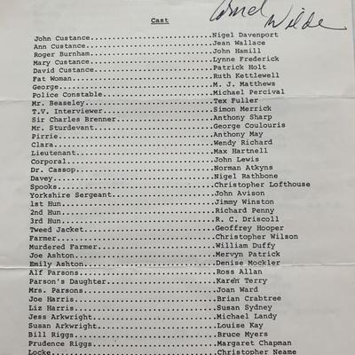 No Blade of Grass signed casting list Signed by Cornel Wilde