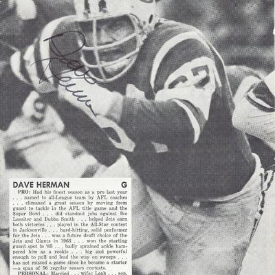 Dave Herman signed magazine photo
