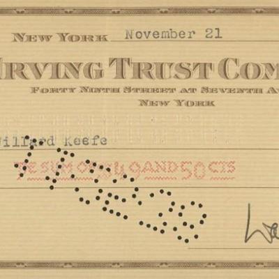 Walter Winchell signed check