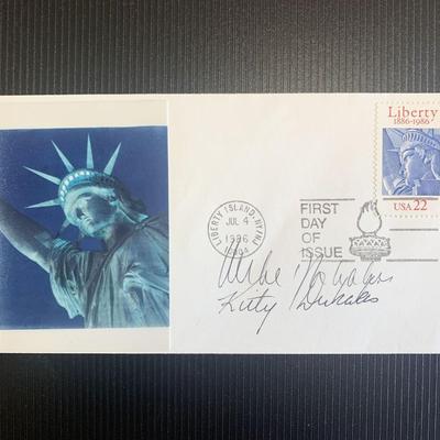 Michael and Kitty Dukakis signed first day cover - 1986