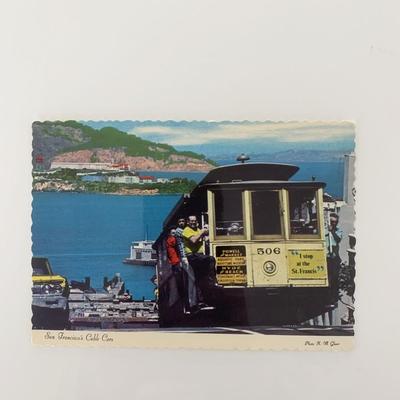 San Francisco Cable Cars vintage post card