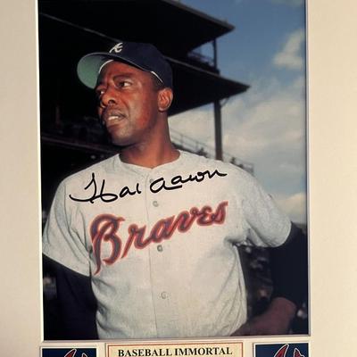 Hank Aaron signed photo
