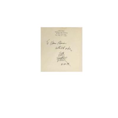 Jules Feiffer signed note
