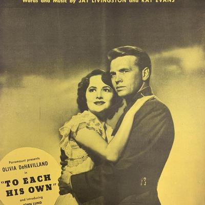 To Each His Own unsigned sheet music