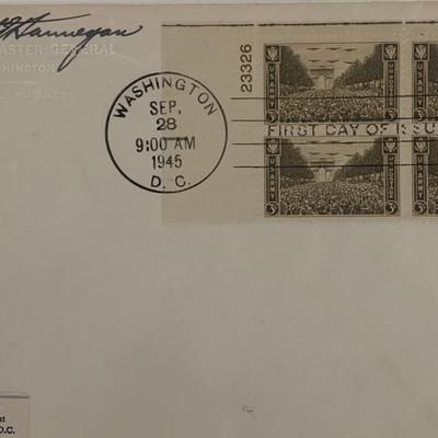 Robert Hannegan signed first day cover