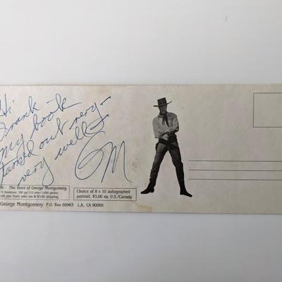 George Montgomery signed postcard