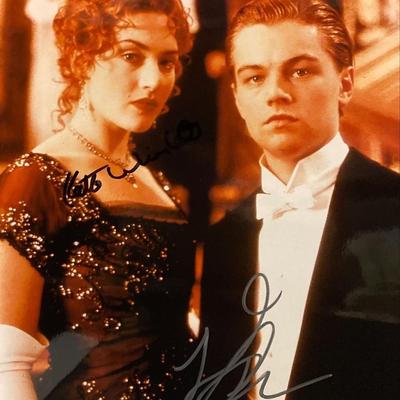 Titanic Leonardo DiCaprio and Kate Winslet signed movie photo
