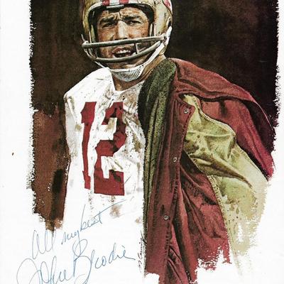 John Brodie signed magazine photo