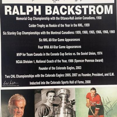 NHL Star Ralph Backstrom signed photo