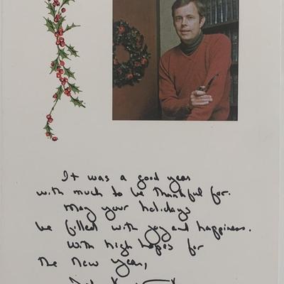 Attorney General John K. Van de Kamp signed Christmas card