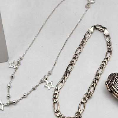 Sterling Silver Necklaces & Pendants Lot 85gr