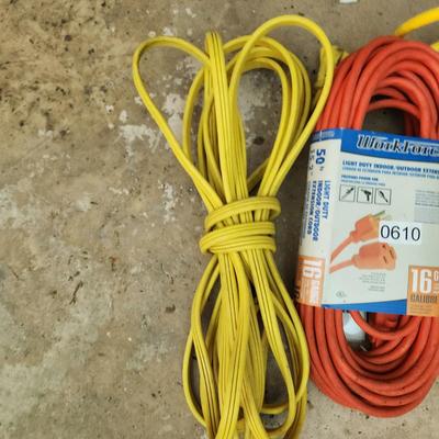 lot of 3 Electric Extension Cords 16 G, 75 ft 12/3 w 2 ft Power Block