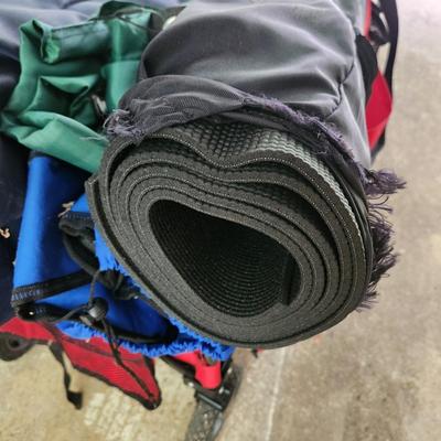 Lot of 5 Folding Camping Chairs & 1 Rollout Mat