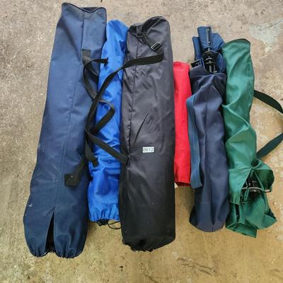 Lot of 5 Folding Camping Chairs & 1 Rollout Mat