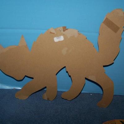LOT 49 GREAT HALLOWEEN PAPER DECOR--GARLAND/BANNER CAT/SCARECROW/WITCH/SKELETON plus