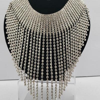 Amazing Bling Cascading Rhinestone Choker Necklace