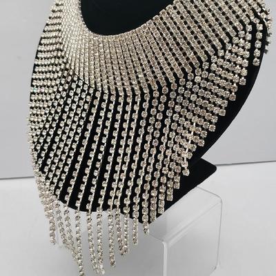 Amazing Bling Cascading Rhinestone Choker Necklace