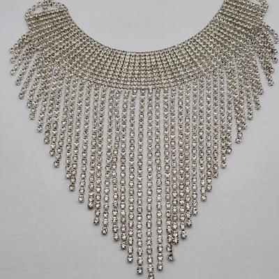 Amazing Bling Cascading Rhinestone Choker Necklace
