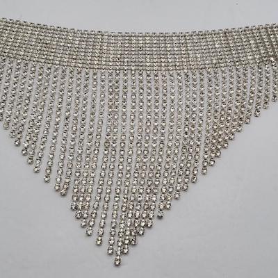 Amazing Bling Cascading Rhinestone Choker Necklace