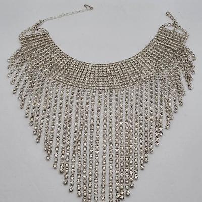 Amazing Bling Cascading Rhinestone Choker Necklace