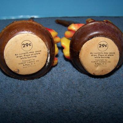 LOT 59 GREAT VINTAGE GURLEY THANKSGIVING CANDLES plus WOODEN NECKLACE
