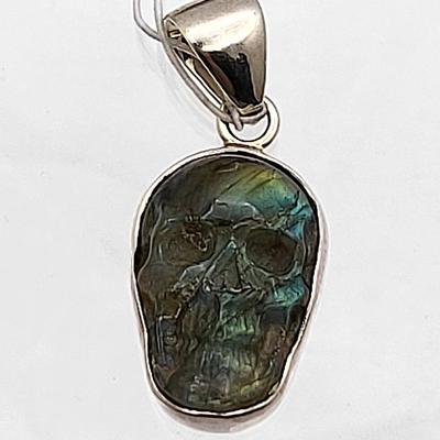 Charles Albert Labradorite Stone Skull Pendant