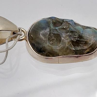 Charles Albert Labradorite Stone Skull Pendant
