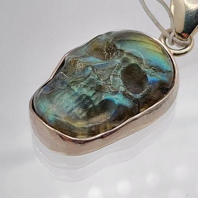 Charles Albert Labradorite Stone Skull Pendant