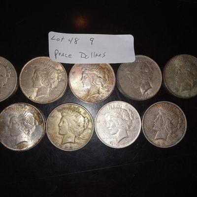 9 peace dollars