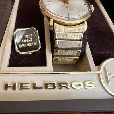 Vintage 10k Gold Filled Hamilton Men’s Watch in Helbros Watch Box