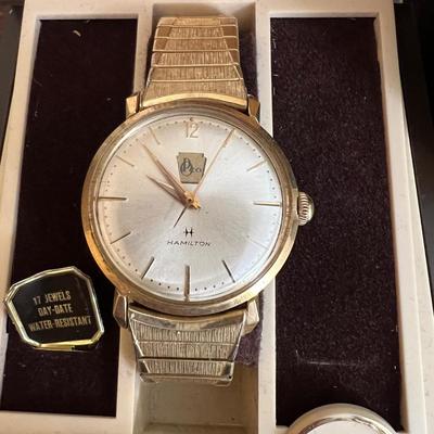 Vintage 10k Gold Filled Hamilton Men’s Watch in Helbros Watch Box