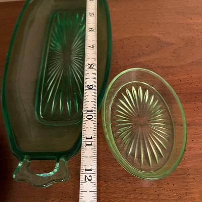 Vintage Glass Lot - Uranium, Hobnail, Etched