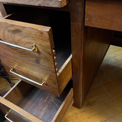 Vintage MCM Solid Wood Desk