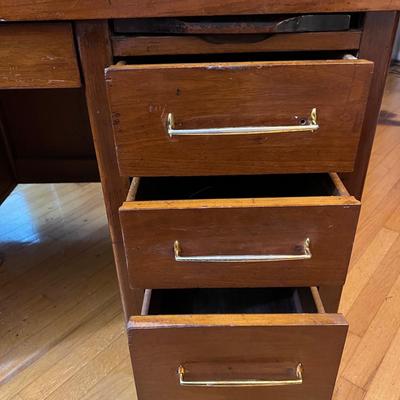 Vintage MCM Solid Wood Desk
