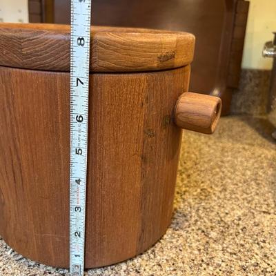 Vintage Barware Lot - Beer Trays, MCM Teak Ice Bucket, MCM Walnut Tray