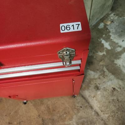 Red Tool Cabinet Chest on Wheels with Socket set