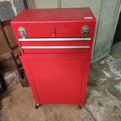 Red Tool Cabinet Chest on Wheels with Socket set