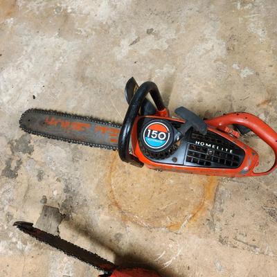 2 Vintage Homelite Chain Saws 150 & XL