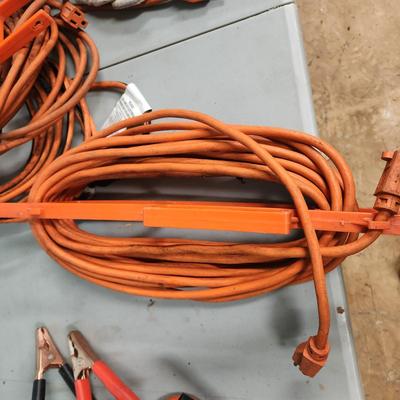 Lot of Extension Cords, Shop light, Jumper Cables