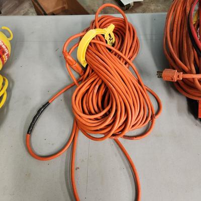 Lot of Extension Cords, Shop light, Jumper Cables