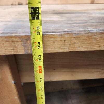 Solid Wood Work Bench w vise 72x29x35